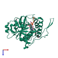 PDB entry 4y6u coloured by chain, top view.