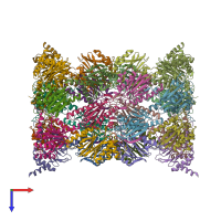 PDB entry 4ya5 coloured by chain, top view.