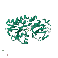 PDB entry 4yah coloured by chain, front view.