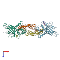 PDB entry 4yci coloured by chain, top view.