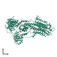 PDB entry 4ycn coloured by chain, front view.