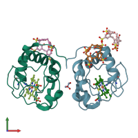 PDB entry 4ye1 coloured by chain, front view.