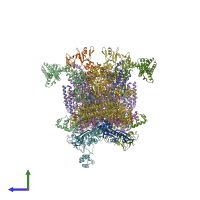 PDB entry 4yfn coloured by chain, side view.