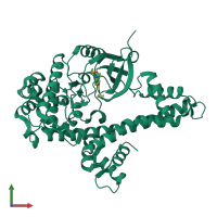 PDB entry 4yjn coloured by chain, front view.