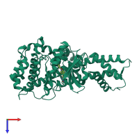 PDB entry 4yjn coloured by chain, top view.