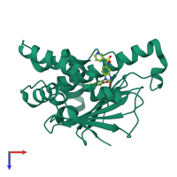 PDB entry 4ykt coloured by chain, top view.