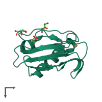 PDB entry 4yl4 coloured by chain, top view.