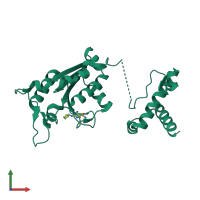 PDB entry 4yqj coloured by chain, front view.