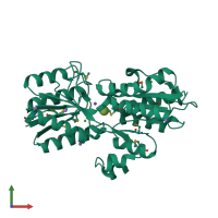 PDB entry 4ys6 coloured by chain, front view.