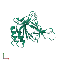 Cysteine dioxygenase type 1 in PDB entry 4ysf, assembly 1, front view.