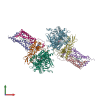PDB entry 4ysz coloured by chain, front view.