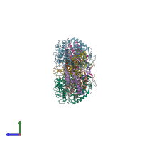 PDB entry 4ysz coloured by chain, side view.