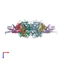 PDB entry 4ysz coloured by chain, top view.