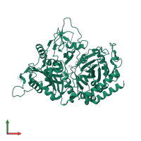 Phosphoenolpyruvate carboxykinase, cytosolic [GTP] in PDB entry 4yw9, assembly 1, front view.