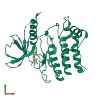 PDB entry 4yzn coloured by chain, front view.