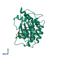 PDB entry 4yzn coloured by chain, side view.