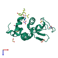 PDB entry 4z3m coloured by chain, top view.