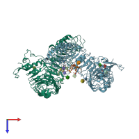 PDB entry 4z5w coloured by chain, top view.