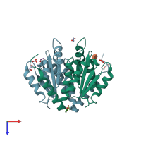 PDB entry 4z7j coloured by chain, top view.