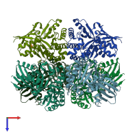 PDB entry 4z7y coloured by chain, top view.