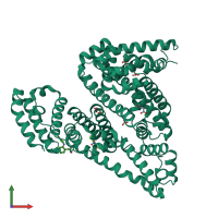 PDB entry 4zbq coloured by chain, front view.