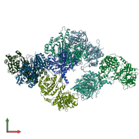 PDB entry 4zdi coloured by chain, front view.