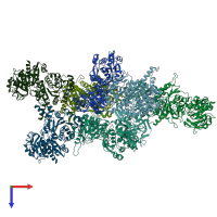 PDB entry 4zdi coloured by chain, top view.