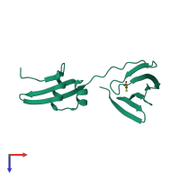 PDB entry 4zh6 coloured by chain, top view.