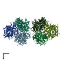 PDB entry 4ziv coloured by chain, top view.