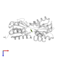 beta-D-ribopyranose in PDB entry 4zjp, assembly 1, top view.