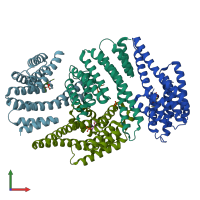 PDB entry 4zq0 coloured by chain, front view.