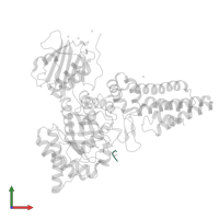 NAG-PRO-SER-THR-ALA-Thr-O-GlcNAc containing peptide from drosophila HCF in PDB entry 4zxl, assembly 1, front view.