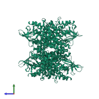 Amino sugar nitrososynthase DnmZ in PDB entry 4zyj, assembly 1, side view.