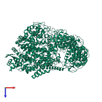 PDB entry 5a22 coloured by chain, top view.