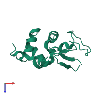 PDB entry 5a3e coloured by chain, top view.