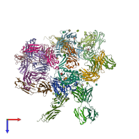 PDB entry 5a8h coloured by chain, top view.
