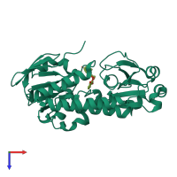 PDB entry 5ad1 coloured by chain, top view.