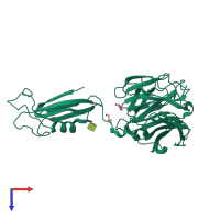 PDB entry 5afb coloured by chain, top view.