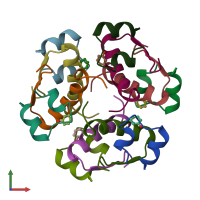 PDB entry 5aiy coloured by chain, front view.