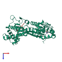 PDB entry 5ajw coloured by chain, top view.