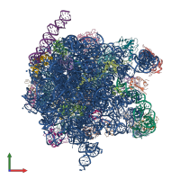 PDB entry 5aka coloured by chain, front view.