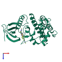PDB entry 5ap2 coloured by chain, top view.