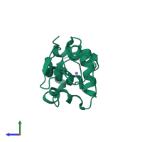 PDB entry 5ape coloured by chain, side view.