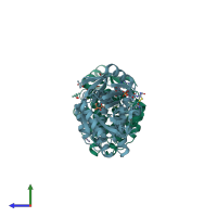 PDB entry 5ayv coloured by chain, side view.