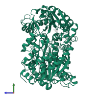 Diacetylchitobiose deacetylase in PDB entry 5b2f, assembly 1, side view.