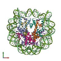 PDB entry 5b2j coloured by chain, front view.