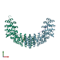 PDB entry 5b56 coloured by chain, front view.