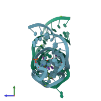 PDB entry 5bjo coloured by chain, side view.