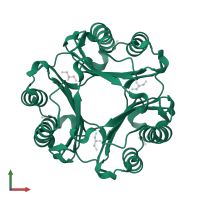 Macrophage migration inhibitory factor in PDB entry 5bsi, assembly 1, front view.