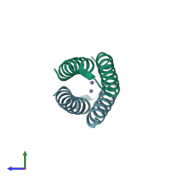 PDB entry 5c39 coloured by chain, side view.